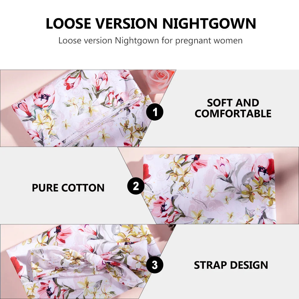 3 Pcs Maternity Parent Child Clothing Pregnancy Sleepwear Cotton Nursing Robe Baby Blanket Headband Set Fashion Print Loose Fit