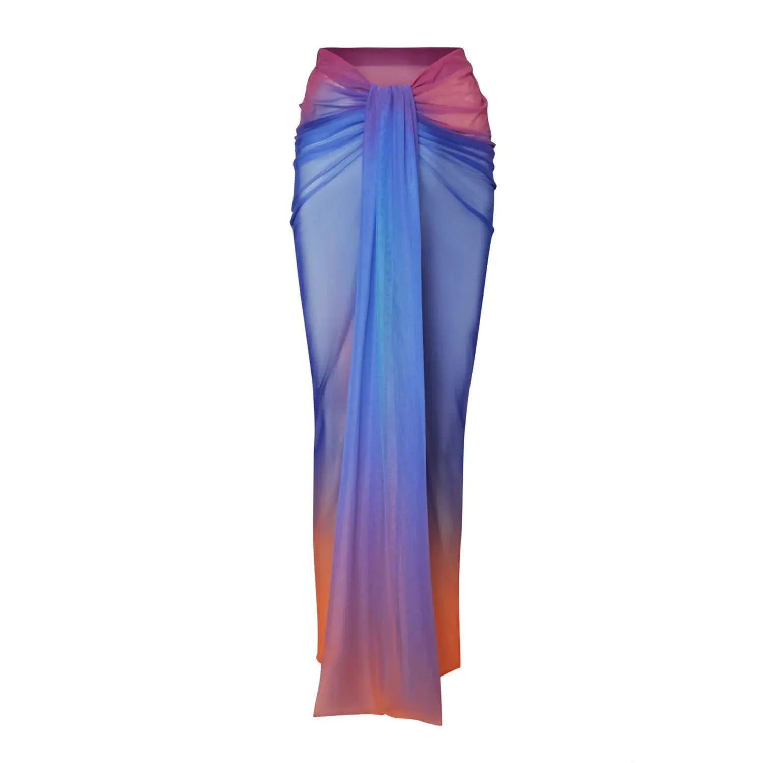 2025 New Gradient 3 Pieces Bikini Sexy Women Swimsuit Swimwear Female Long Dress Cover Up Bikini Set Beachwear Bathing Suit