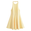 HH Women Summer Fashion Solid Halter Neck Zipper Backless Beach Party Dress Female Chic Sexy Sleeveless Backless Mini Dress