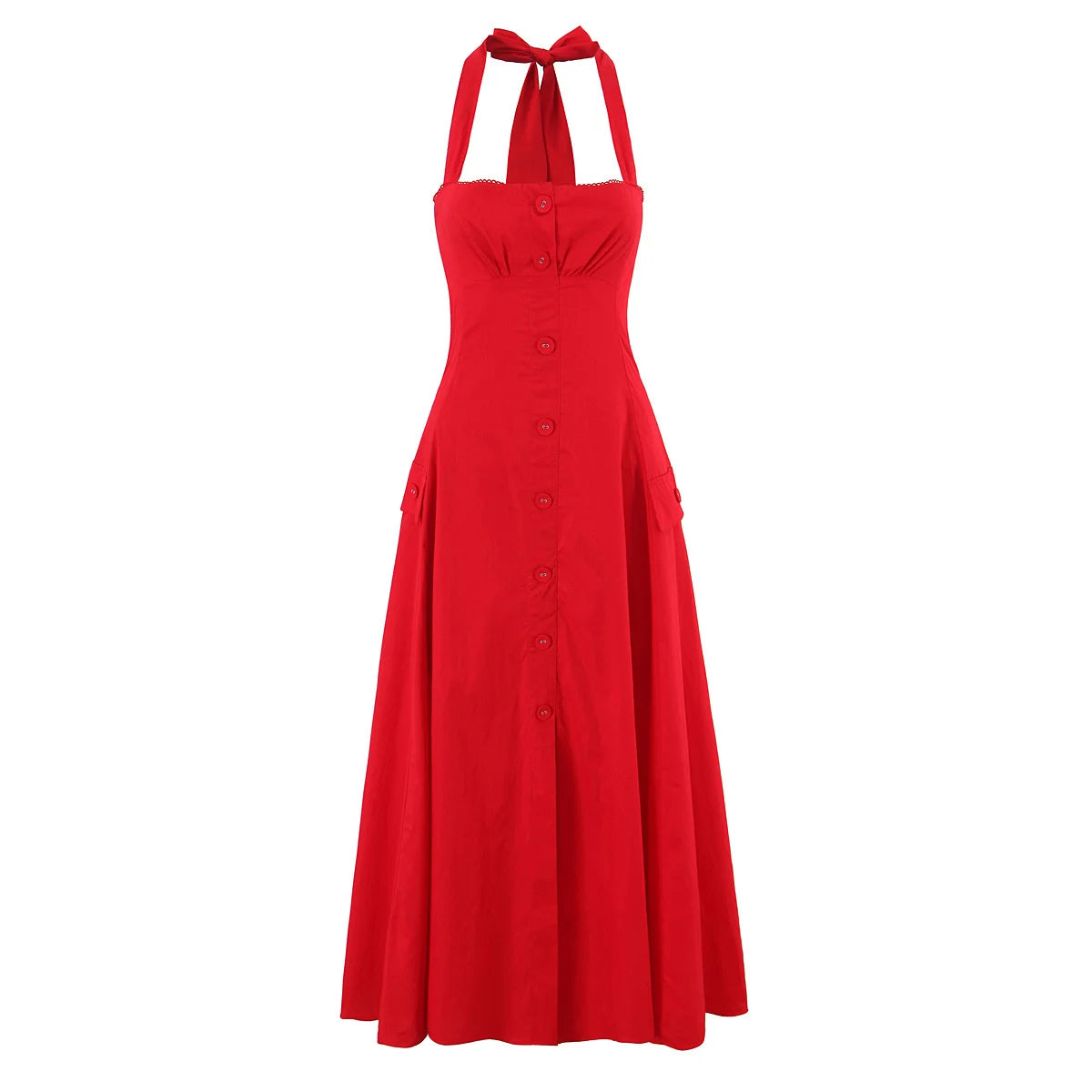 YENKYE Elegant Halter A-line Midi Long Floral Print Dress Women Cotton Holiday Summer Sexy Backless Dresses Party Robe 2025