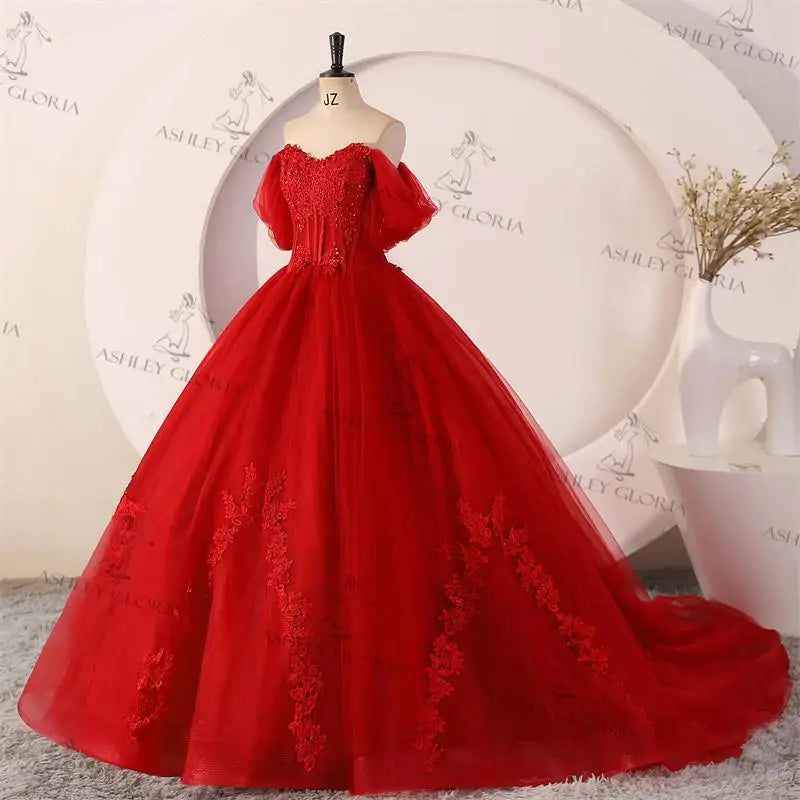 Ashley Gloria Sweet 15 Quinceanera Dresses Off The Shoulder Birthday Party Dress Formal Ball Gown 15 Year Old Dress Customized