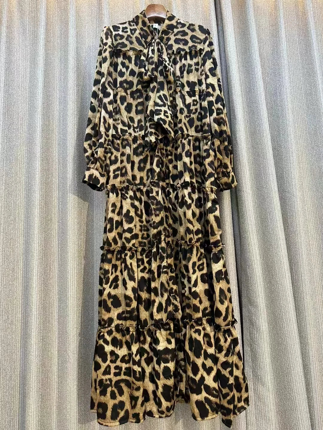Women's Runway Fashion autumn Long Sleeve Casual Loose Print Dress Female High Waist Chic Party Office Lady Elegant A-line Dress