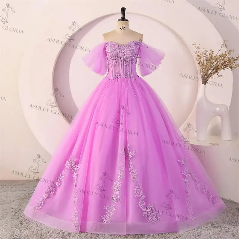Ashley Gloria Sweet 15 Quinceanera Dresses Off The Shoulder Birthday Party Dress Formal Ball Gown 15 Year Old Dress Customized