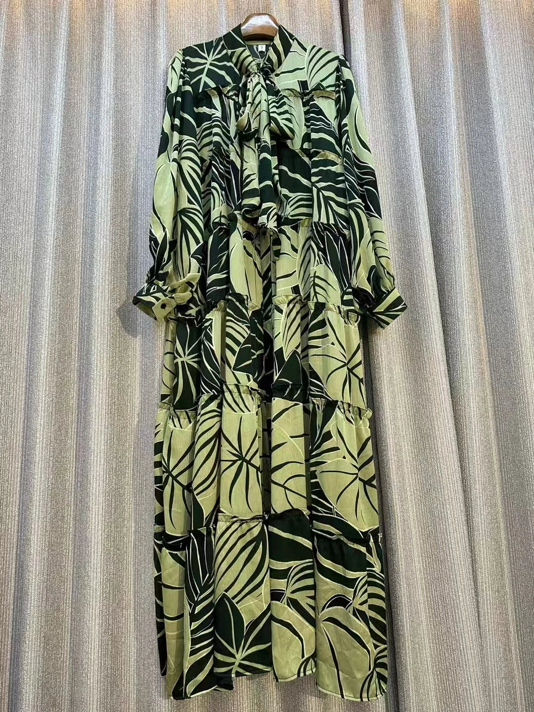 Women's Runway Fashion autumn Long Sleeve Casual Loose Print Dress Female High Waist Chic Party Office Lady Elegant A-line Dress