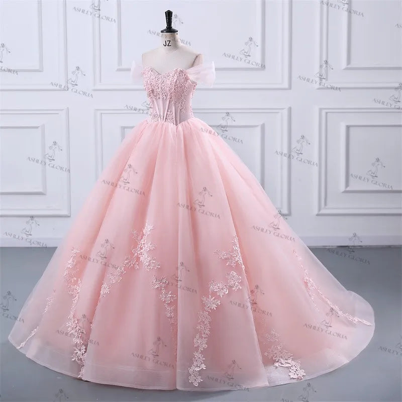 Ashley Gloria Sweet 15 Quinceanera Dresses Off The Shoulder Birthday Party Dress Formal Ball Gown 15 Year Old Dress Customized