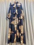 Women's Runway Fashion autumn Long Sleeve Casual Loose Print Dress Female High Waist Chic Party Office Lady Elegant A-line Dress