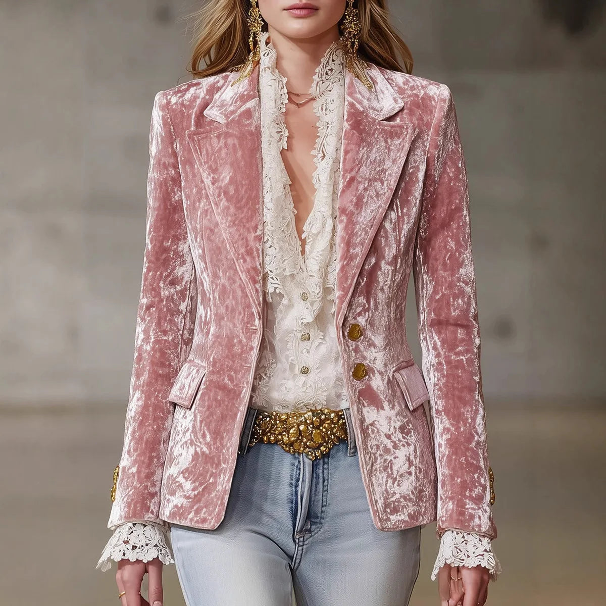 2025 New Autumn and Winter Long Sleeve Slim Fit Blazer Women's Fashion Casual Lapel Pink Jacket Coat Women's Pocket Trendy Coat