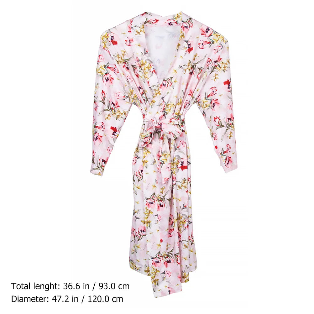 3 Pcs Maternity Parent Child Clothing Pregnancy Sleepwear Cotton Nursing Robe Baby Blanket Headband Set Fashion Print Loose Fit
